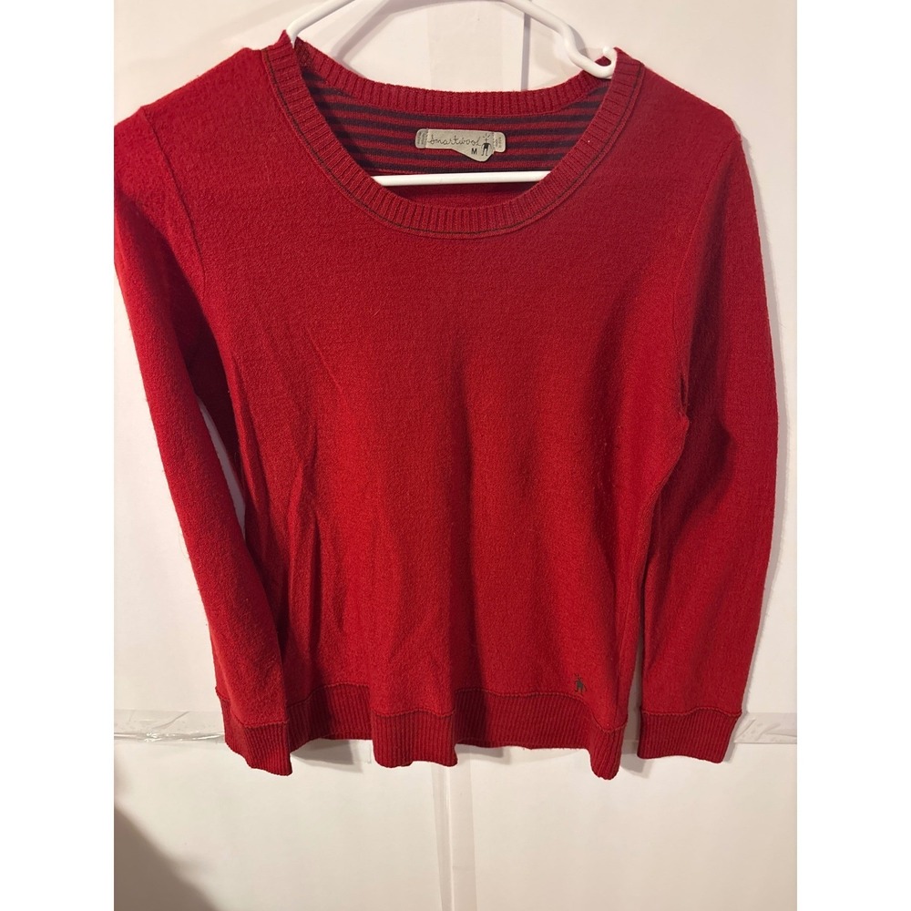 Smartwool Red Merino Wool Crew Neck Long Sleeve Sweater Mens M 18-138
